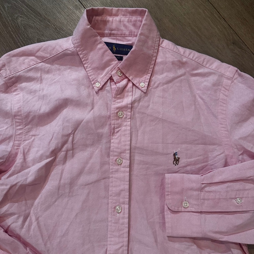 Ralph Lauren Classic Fit Oxford Shirt Mens Small Pink Long Sleeve Button Down